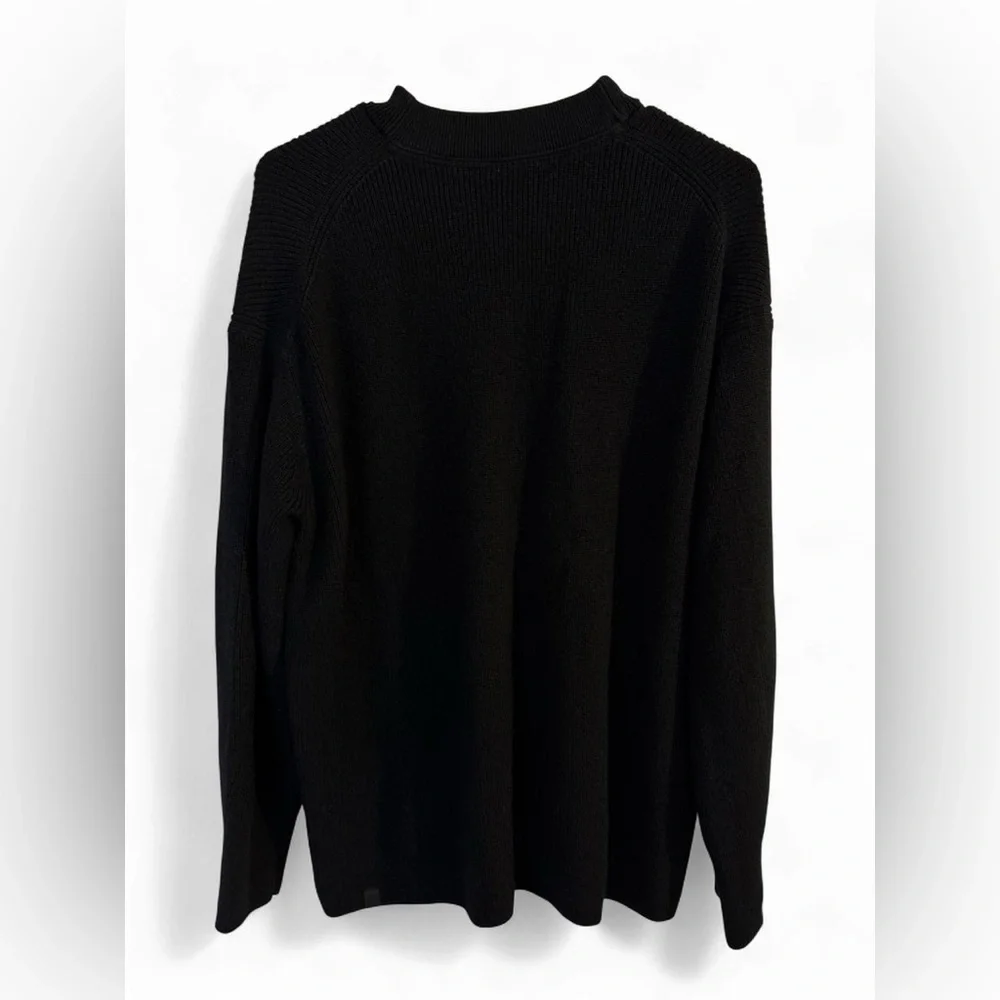 Lululemon Merino Wool Blend Ribbed Crewneck Sweater Black 10